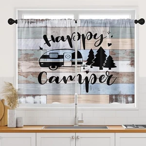 Camper Kitchen Curtains RV Window Curtains Over Sink Set of 2, Camping Travel - Picture 1 of 4