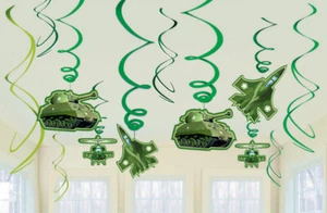 CAMUFLAJE Remolino Decoraciones Fiesta Suministros de cumpleaños Camo Ejército Militar - Imagen 1 de 1