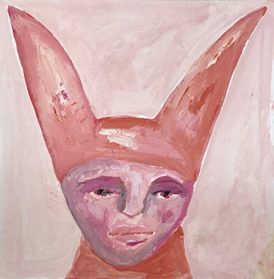 Pintura Retrato Original 8x8 Rosa Orejas de Conejo El Consejero Matrimonial Miz Katie Foto 1 de 4