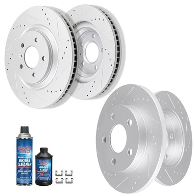 Front + Rear Slot Brake Discs Rotors For Chevrolet Impala Limited 2014 - 2016 - Image 1 of 2