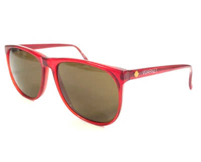 Винтажные солнцезащитные очки Vuarnet Pouillox REF 2408 прозрачные красные оправы стеклянные коричневые линзы - Изображение 1 из 4