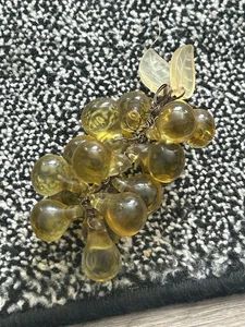 Mundgeblasenes Glas/ Plexiglas? Gelbe Trauben und Blätter - Bild 1 von 8