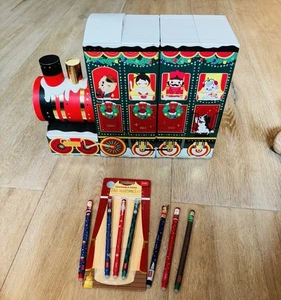 Legami Weihnachtszug Adventskalender 2025 plus 7 extra radierbare Weihnachtsstifte - Bild 1 von 2