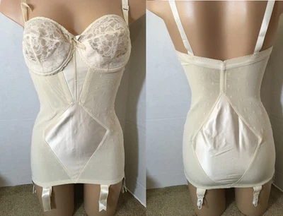 Sujetador de encaje satinado 36B de colección CORSELETTE ligas parte inferior abierta faja realzar lirio Francia Foto 1 de 4