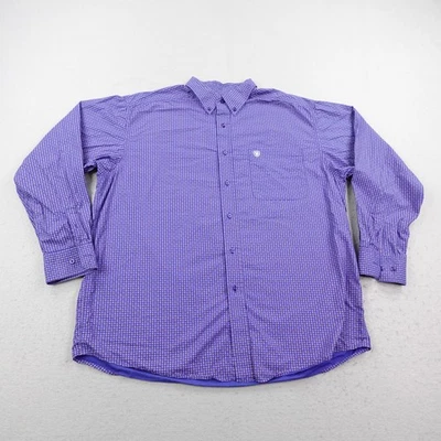 Ariat Shirt Mens XL Blue Geometric Country Western Button Up Rodeo Ranch Work - Image 1 of 4