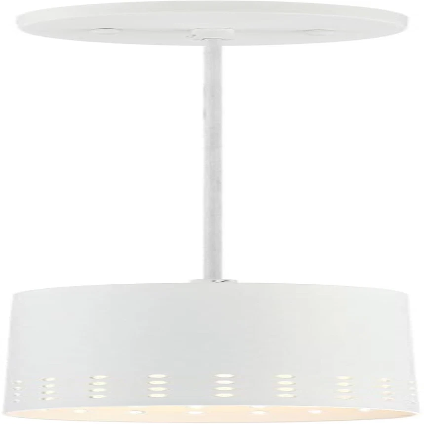 6356700 Contemporary One-Light Adjustable Perforated Cylindrical Metal Shade Wh