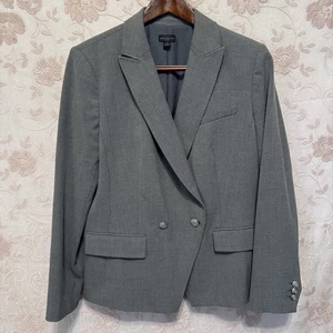 Ann Taylor Factory Blazer Damen 14 grau kariert zweireihig Bürojacke - Bild 1 von 17