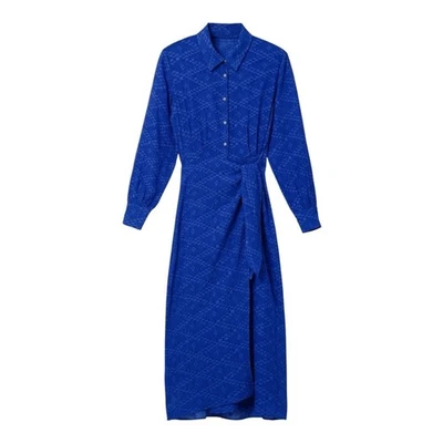 Новый желательный жаккард надежном платье миди размер средний синий - Изображение 1 из 4