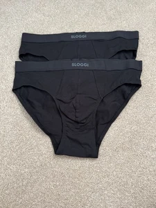 New Sloggi Men's 2 Pack Black Ever Ease Briefs 2P, UK Size Large - Picture 1 of 9
