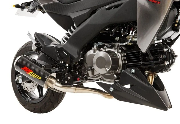 Hotbodies MGP Exhaust Carbon Muffler w/Rolled Tip for Kawasaki Z125 Pro 17-19 Foto 1 de 1