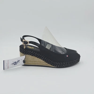 Zapatos Mujer US Polo Assn 36 Sandalias Cuña Azul Tejido Ante Sintético 243DA - Imagen 1 de 4