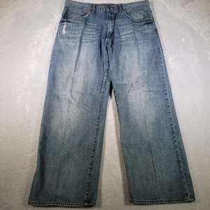 Vintage Guess Jeans Herren 36x30 Blau Denim Baggy Fit Distressed Straight Leg 90s - Bild 1 von 16