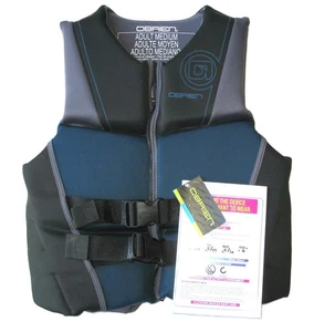 NEU O’Brien V-Ausschnitt blau Schwimmweste Jacke Herren M/Damen L 36”-40” Brustumfang $ 99 - Bild 1 von 11