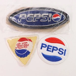 Vintage Pepsi Cola Patch Lot (3) Oval Triangle Round Embroidered - Picture 1 of 5
