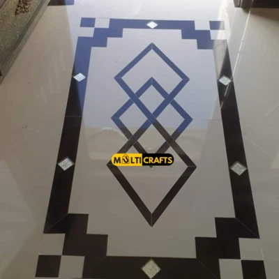 High-Quality Black Marble Inlay Flooring for Modern Interiors and Living Spaces - Image 1 of 4