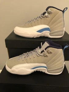 Air Jordan 12 Retro BG UNC Wolf Grey University Blue GS size 4 Youth 153265 007 - Picture 1 of 9