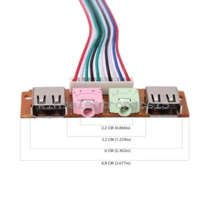 6.8cm 2 USB PC Computer Case Front Panel USB Audio Port Mic Earphone Cable - Picture 1 of 7