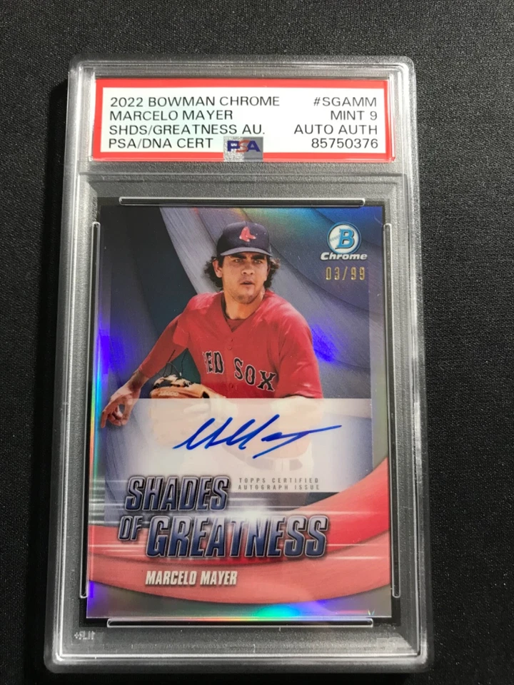 MARCELO MAYER 2022 Bowman Chrome Shades of Greatness /99 Graded PSA 9 AUTO - Image 1 of 2