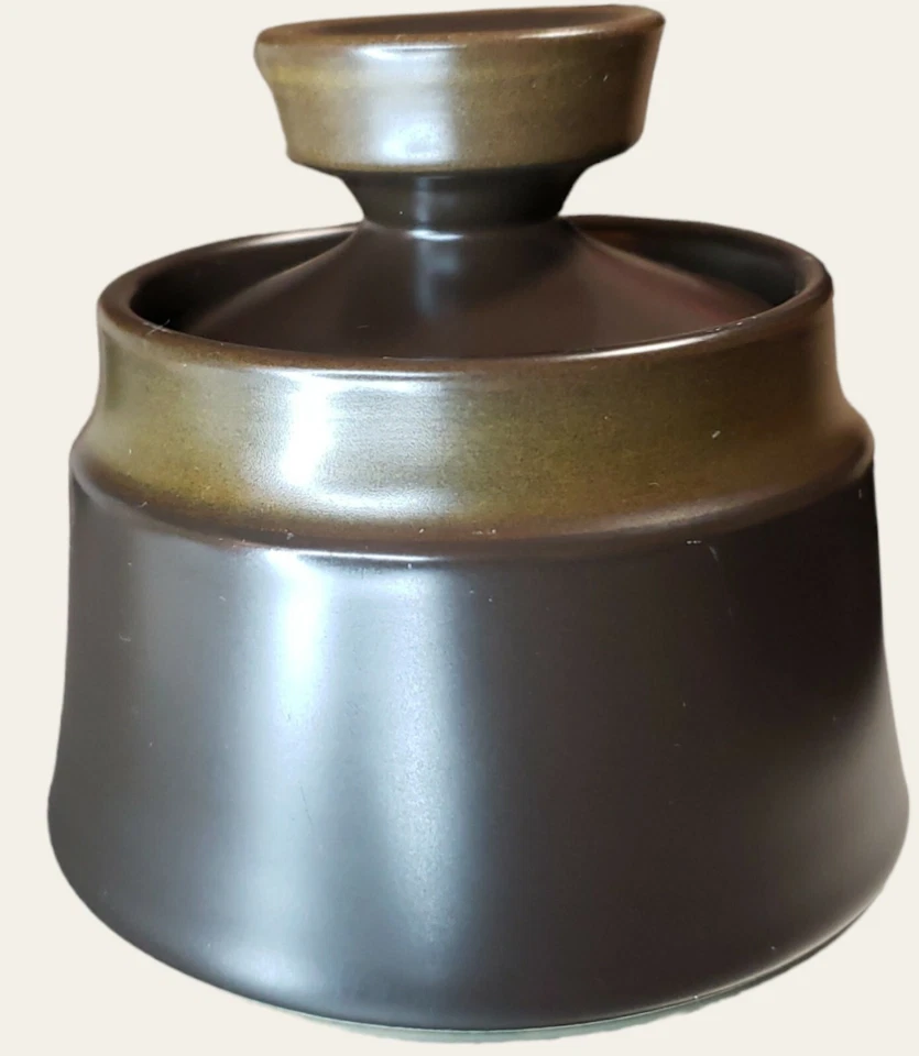 Vintage Noritake Campobello Sugar Bowl & Lid  Primastone Stoneware Brown - Image 1 of 4