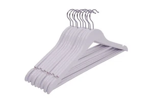 Holz Kleiderbügel weiß - 10/20/50 Stück - Hosenbügel Anzugbügel Holzbügel - Bild 1 von 2