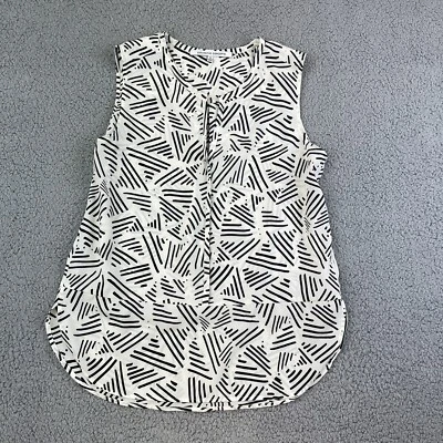 Blusa/camisa sin mangas Collective Concepts para mujer talla pequeña blanca/negra Foto 1 de 4