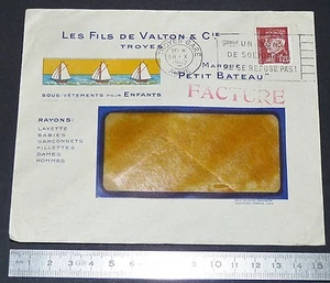 RARE ENVELOPPE EN-TÊTE LES FILS DE VALTON & Cie TROYES MARQUE PETIT BATEAU 1942 - Imagen 1 de 2