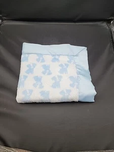 Carter's Child Of Mine Blue Minky Dot Satin Trim Baby Boy Blanket 16"x16" Lovey - Picture 1 of 9