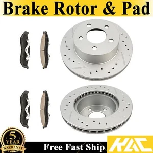 Pastillas de rotor de freno perforadas 5115+D477 delanteras para Jeep Cherokee 90-99; Comanche 90-92 - Imagen 1 de 22