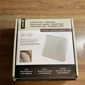 Cojín trasero Montlake FadeSafe resistente al agua para patio salón, 23 x 22 x 4", beige - Imagen 1 de 4