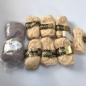 Lot of 9 Classic Sears Spinnerin Mohair Wool Yarn Grey Beige 1.4 Oz Each - Picture 1 of 15