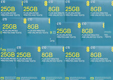 100 x EE network uk pay as you go mobile sim card