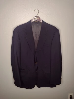 Blazer abrigo deportivo Oscar de La Renta para hombre 43L lana azul marino LL Foto 1 de 4