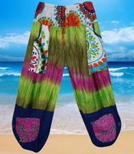 Multicolored Yoga Harem Colorful Tie dye Soft Casual Loose Women Boho Pant S/M