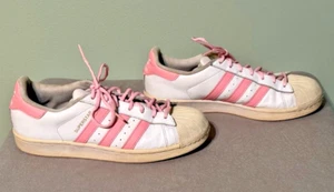 Adidas Superstar Women's Size 8.5 - Used - White with Pink Bands - See Pictures - Picture 1 of 7