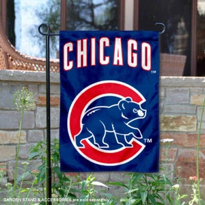 Chicago Baseball Walking Bear Garden Flag and Yard Banner - Picture 1 of 5