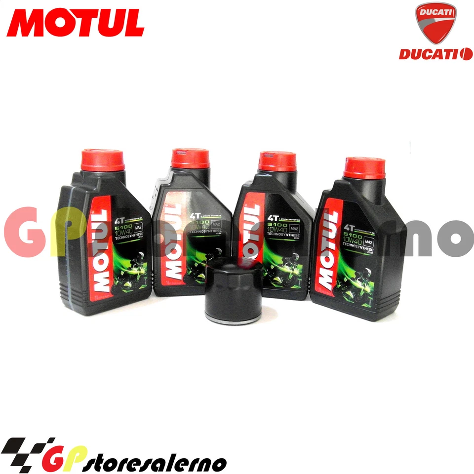 TAGLIANDO OLIO + FILTRO MOTUL 5100 10W40 DUCATI 998cc 996 R TESTASTRETTA 2002 — 第 1/1 张图片