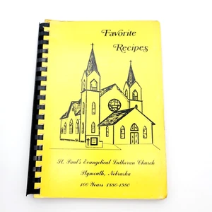 Favorite Recipes St Pauls Evangelical Lutheran Church Cookbook Plymouth Nebraska - Foto 1 di 17