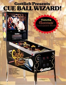 Queueball Wizard Gottlieb Flipper Flyer / Prospekt / Anzeige neuwertig - Bild 1 von 2