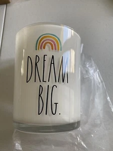 Rae Dunn DREAM BIG weiß Kosmetik Make-up Pinsel Aufbewahrung Tasse Glas - Bild 1 von 6