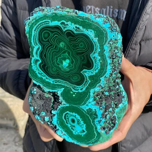 1560g Rare Natural Chrysocolla/Malachite Top Polished rough Mineral specimen - Picture 1 of 13