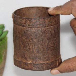 Antique Iron Grain Measurement Pot Mana Original Old Hand Carved 12 - Picture 1 of 5