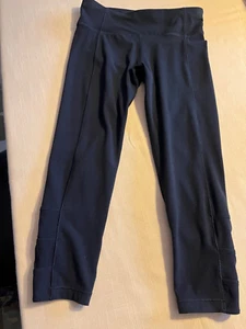 Athleta Girl - Black Jogger Athletic Pants Girls Cinch Capri LG 12 Cutout Bottom - Picture 1 of 8