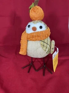 Way To Celebrate Harvest PUMPKIN ON HEAD Fabric Bird  2021 - Picture 1 of 3