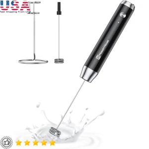 Rechargeable Milk Frother Handheld Electric Foam Maker Whisk Lattes Cappuccino - Picture 1 of 9