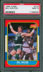 1986-87 Fleer BILL WALTON #119 Boston Celtics HOF SP Mint PSA 9 Bright Colors - Picture 1 of 2