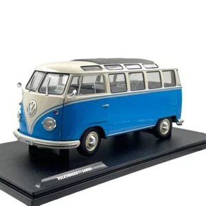 Modellino Auto Solido 1/18 Volkswagen T1 Samba 1962 Blue/White - Foto 1 di 7