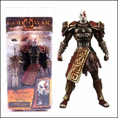 Neca 7" Game God of War Kratos Golden Fleece Armor Medusa Head Action Figure Toy - Image 1 of 4