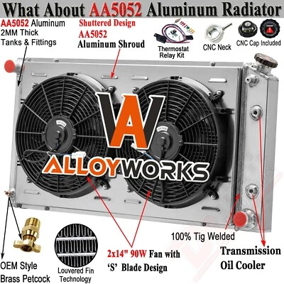 3 Row Radiator Shroud Fan For 1977-1992 Cadillac DeVille/Pontiac/Buick/Brougham - Image 1 of 4