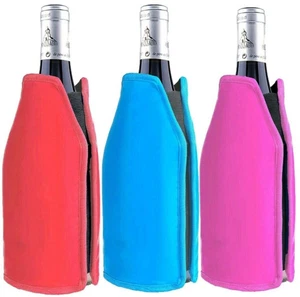 Bottle Cooler Sleeve Slip On Wine Cooling Sleeve Chiller Gel Pad No Ice Needed - Picture 1 of 4