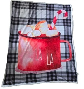 Manta de lana gruesa de Navidad Safdie & Co 60 X 47 felpa de vacaciones cacao caliente - Imagen 1 de 2